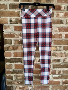 VINEYARD VINES TARTAN PLAID HIGH WAISTED HOLIDAY LEGGINGS GIRLS LARGE 16 - Picture 1 of 9