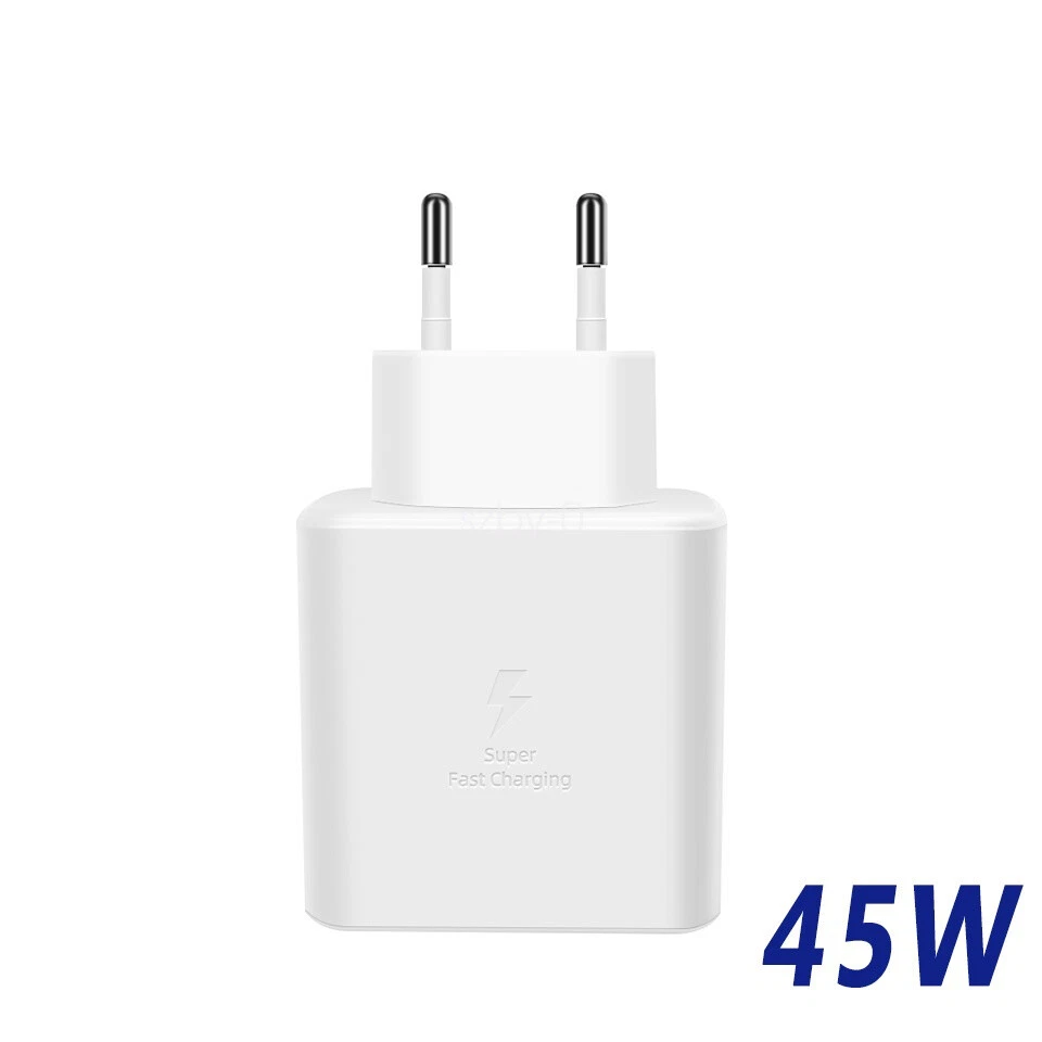 SAMSUNG 45W CARICABATTERIE ORIGINALE SUPER FAST CHARGING CAVO USBC NERO EP-TA845