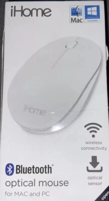 WIRELESS OPTICAL MOUSE for MAC & PC Macbooks Windows OS Laptop iHome Left/Right - Image 1 of 3