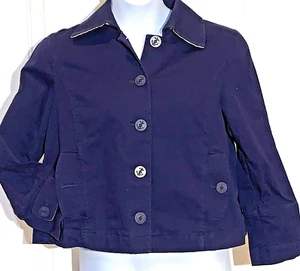 L.L. Chaqueta Bean Nautical Sailor para mujer talla L Petite azul marino - Imagen 1 de 9