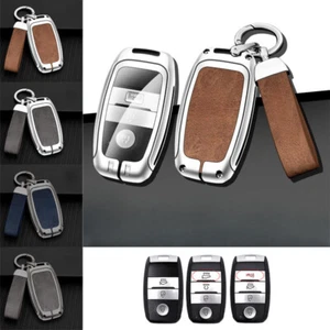 Zinc Alloy TPU Leather Car Key Fob Case Cover For KIA Sorento K5 Sportage Optima - Picture 1 of 18