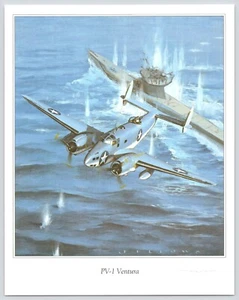 Bomber Lockheed/Vega PV-1 Ventura US Navy Patrol c1991 Fellows stampa Ferguson - Foto 1 di 5