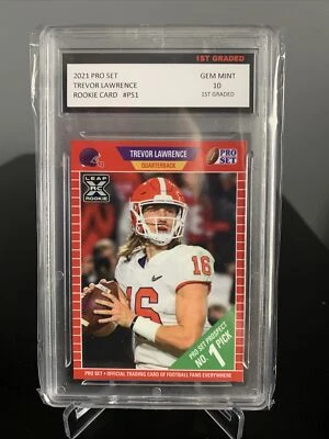 2021 Trevor Lawrence Leaf XRC Pro Set Rookie 1st Grade 10  Mint All-American - Image 1 of 2