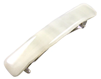 Cordón de vitral 2,5" 65 mm hueso beige crema rayas remolino pinza para el cabello deslizamiento Foto 1 de 4