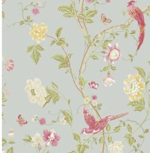 LAURA ASHLEY SUMMER PALACE DUCK EGG FABRIC ( PER HAlLF METRE ) - Picture 1 of 1