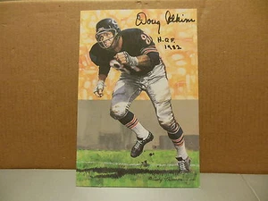 DOUG ATKINS SIGNED CHICAGO BEARS HOF 1982 GOAL LINE ART GLA CARD - Picture 1 of 1