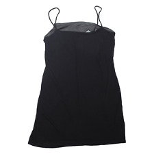 DKNY Side Slit Slip Dress Black Sleeveless Short Womens UK 10