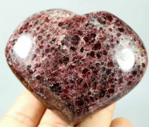 Natural Red Garnet Quartz Crystal Love Heart Stone Healing Mineral Specimen 272g - Picture 1 of 9