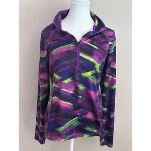 Xersion Women’s Purple/Green Semi-fit 1/4 zip Lightweight Workout Pullover - M - Picture 1 of 11