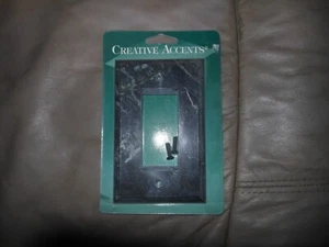 New Black Marble Single Gang Switch Plate By Creative Accents Model #9MB117 - Picture 1 of 5