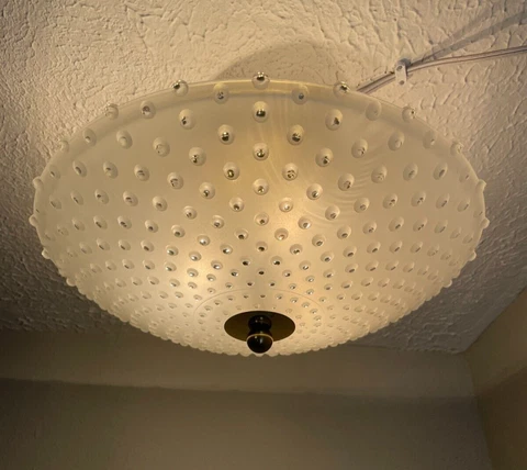vintage 1940-50s three light bedroom flush mount fixture Cover