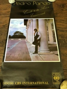 PÓSTER PEDRO PARDO CANTO A TU AMOR ENAMORADO CBS 14"" X 26"" TEJANO DE COLECCIÓN - Imagen 1 de 3