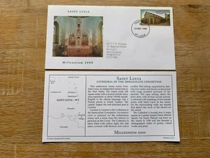 SAINT LUCIA 2000 FDC PCS CHURCH IMMACULATE CONCEPTION #RARE# - Picture 1 of 1