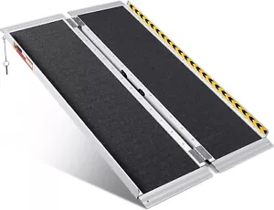 ORFORD Portable Wheelchair Ramp 4FT, Handicap Ramps, Non-Skid Aluminum Threshold - Picture 1 of 7
