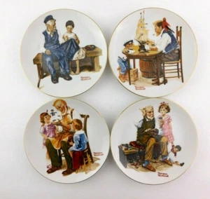 Juego de 4 Platos de Coleccionistas Cuatro Clásicos Amados por Norman Rockwell Edición Limitada - Imagen 1 de 11