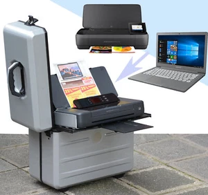 SREBRNY UCHWYT NA WALIZKĘ NA WÓZEK DO DRUKARKI NOTEBOOKA HP OFFICEJET 200 - Zdjęcie 1 z 1