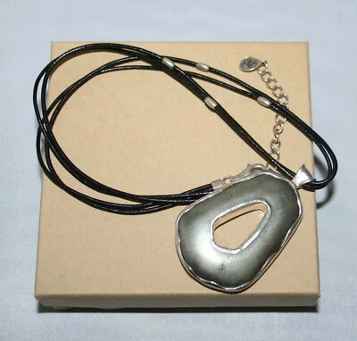 Collar Reversible Silpada Plata Esterlina Ónix y Pirita "Doble Toma" N2883 Foto 1 de 4