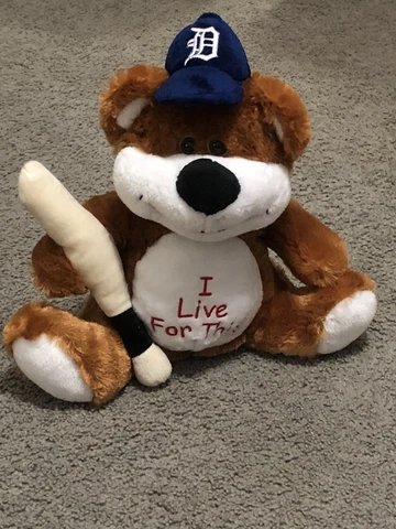 Detroit Tigers MLB Teddy Bear “I Live For This” Cover
