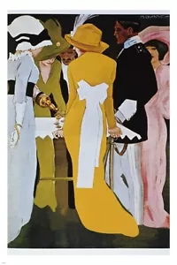 MARCELLO DUDOVICH Vintage Kunst Poster BUNTE FORMALE MALEREI schön 20x30 - Bild 1 von 1