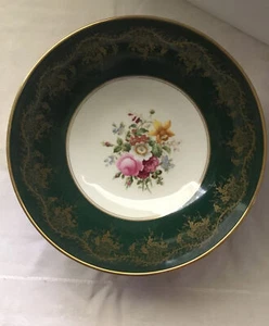 Lovely 20th Century Coalport England 3 Footed Green dessert/Fruit Bowl 10” X 4” - Picture 1 of 9