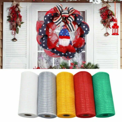 15cm 10 yards Deco Poly Mesh Ribbon Metallic Ribbon For Christmas Decoration Diy - Image 1 of 4