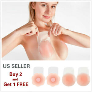 Women Invisible Brassy Tape Breast lift Lifting Bra Silicone Nipple Cover Round