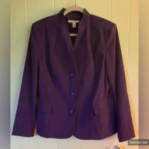 JM Collection Jacket Women’s 10 Purple Faux Suede Blazer Casual Office - Picture 1 of 5