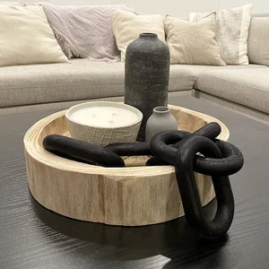 Black Wood Chain Link Decor, 5-Link Wooden Decorative Chain Home Decor Accent... - Foto 1 di 6