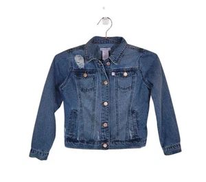 Pre-Owned TOMMY BAHAMA 10 Medium Wash Distressed Denim Trucker Jacket Girl - Picture 1 of 10