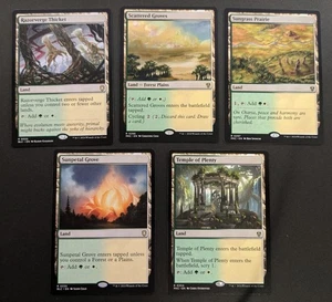 MTG Magic Set of 5 Selesnya Dual Lands Commander Deck Staples Green White Mana - Picture 1 of 1