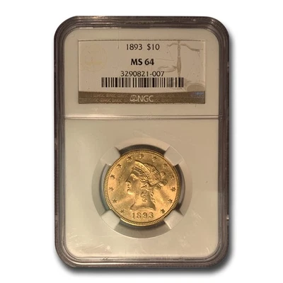 1893 $10 Liberty Gold Eagle MS-64 NGC - Image 1 of 3