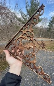 GRAN 16" Antiguo - Vintage C. Ménsula de Hierro Fundido Casa de Jardín Arquitectónica - Imagen 1 de 11