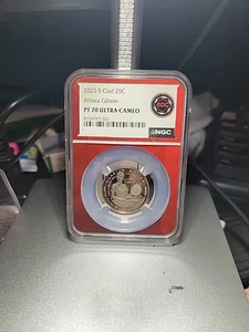 2025-S Althea Gibson S Clad Quarter 25C NGC PF70 Ultra Cameo !!! Red Core - Bild 1 von 2