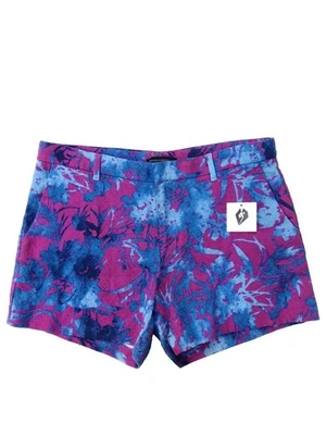 Pantalones Cortos Para Mujer Banana Republic Chino Tropical Azul y Rosa Estampado Floral Talla 8 Foto 1 de 4