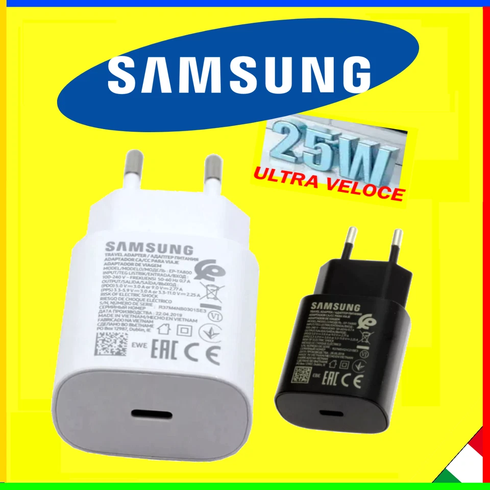 CARICABATTERIA CARICATORE ORIGINALE SAMSUNG EP-TA800 ULTRA RAPIDO PD 25W USB-C - Immagine 1 di 1