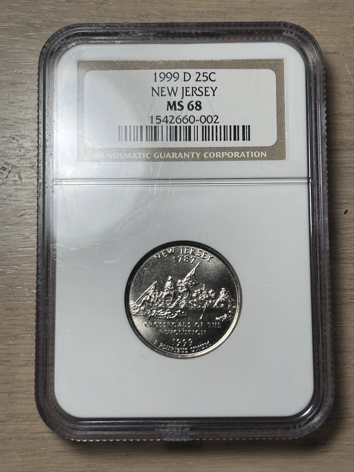 1999-P 25C New Jersey NGC MS68 - Washington 50 States Quarters - Image 1 of 4