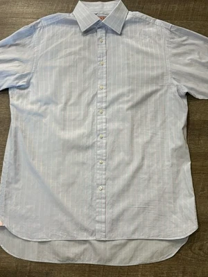 🇬🇧 Thomas Pink Slim Fit Prestige 16.5x35 Light blue W/ Red Checkered Pattern - Image 1 of 4