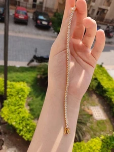 5.00 Ct Round Lab Created Diamond Tennis Link Bracelet 14K Yellow Gold Over 7.5" - Picture 1 of 3