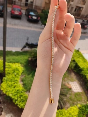 5.00 Ct Round Lab Created Diamond Tennis Link Bracelet 14K Yellow Gold Over 7.5" - Image 1 of 3