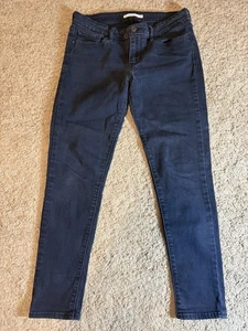 Pantalones de mezclilla Levis para mujer talla 29 711 ajustados negros tiro medio preppy - Imagen 1 de 8