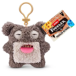 Portachiavi a clip in peluche Fuggler - Orso quadrato spaventato - Foto 1 di 4