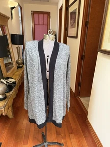 Susan Graver Strick Cardigan vorne offen silbergrau Größe M 9/14 - Bild 1 von 4