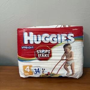 Vintage Huggies 2002 Disney Mickey Größe 4 Einwegwindeln Baby 34 Stück - Bild 1 von 5