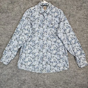 Cinch Shirt Mens Medium Blue Paisley Long Sleeve Button Down Western Cowboy - Picture 1 of 9