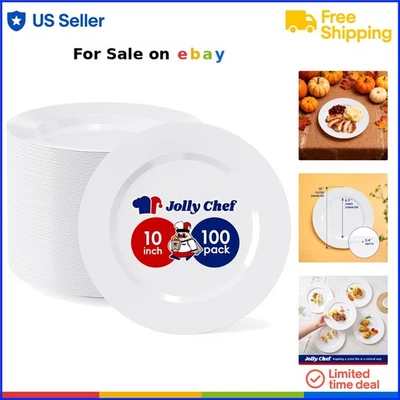 Platos de plástico desechables de 10 pulgadas blancos elegantes vajilla fiesta boda evento Foto 1 de 4