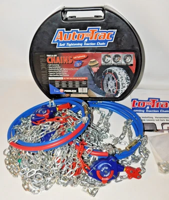 0232110 AutoTrac Self-Tightening Light Truck/SUV Tire Chains, 1 Pair, Never Used - Image 1 of 4