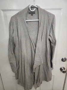 Cardigan maglione donna Barefoot Dreams grigio accogliente chic maglia leggera cascata L/XL - Foto 1 di 9