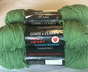 5 abrigos y Clark's corazón rojo tejido hilo peinado-100 % lana virgen verde oliva - Imagen 1 de 12