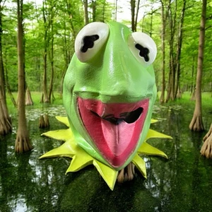 Disney Kermit The Frog Latex Mask Halloween All-Over-Head Costume Cosplay Props - Picture 1 of 16