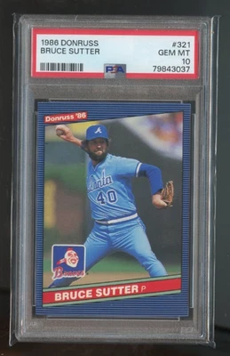1986 Donruss #321 Bruce Sutter PSA 10 Gem Mint - Image 1 of 2